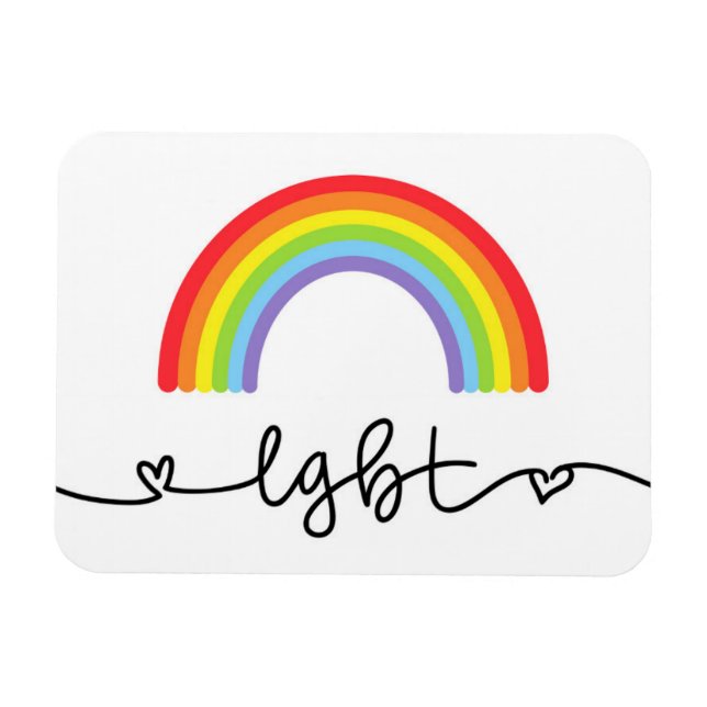 Magnet Flexible Coeurs et arcs-en-ciel LGBT (Horizontal)