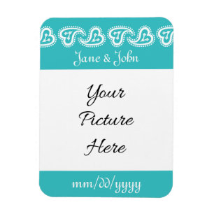 Magnet Flexible Cœurs Paisley Sucrés en Aimant de Rappel Turquoise