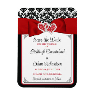 Magnet Flexible Cœurs rouges, noirs et blancs pour photo d'annonce