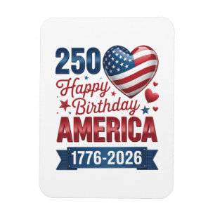 Magnet Flexible Cœurs USA 1776 2026 4 juillet
