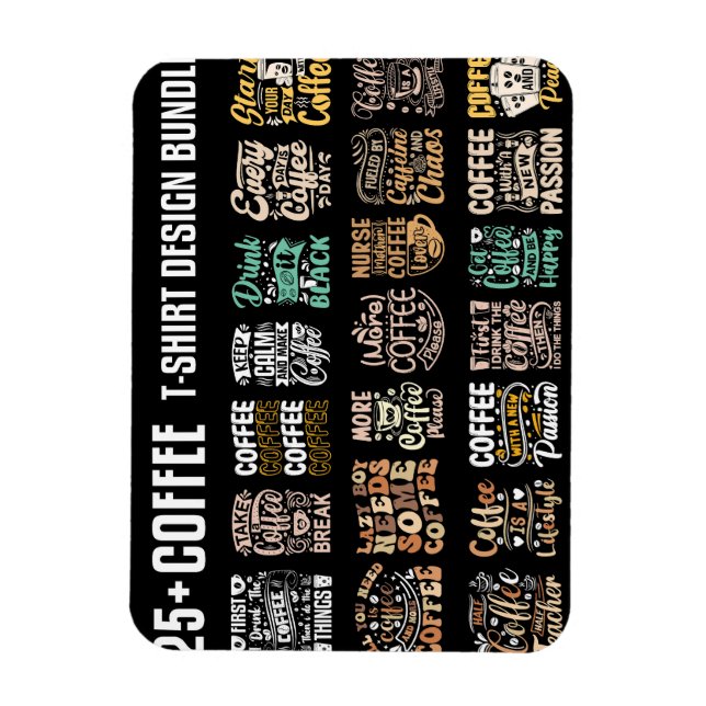 Magnet Flexible Coffee T Shirt design bundle (Vertical)