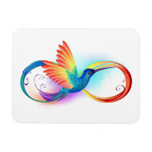 Magnet Flexible Colibri arc-en-ciel avec symbole Infinity