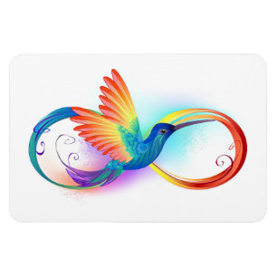 Magnet Flexible Colibri arc-en-ciel avec symbole Infinity