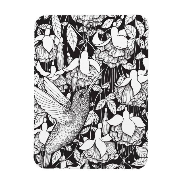 Magnet Flexible Colibri et fuchsia (Vertical)