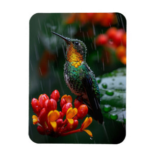 Magnet Flexible Colibri perché sur une fleur vive