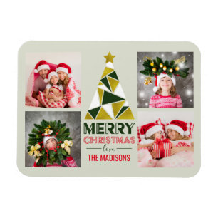 Magnet Flexible Collage abstrait de photo de pin de Noël