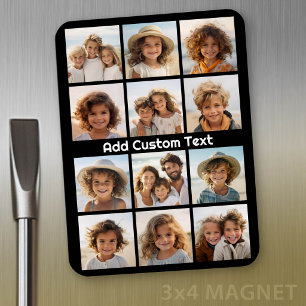 Magnet Flexible Collage de 12 photos - Fond noir minimal moderne