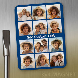 Magnet Flexible Collage de 12 photos Instagram avec fond marine