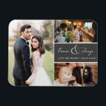 Magnet Flexible Collage de Merci photo pour toujours et toujours g<br><div class="desc">Script gris et blanc "Pour toujours et toujours" design mariage Merci magnets avec trois de vos photos de mariage préférées. Montrez à votre famille et à vos amis votre appréciation d'avoir participé à votre célébration mariage avec l'un de ces beaux cadeaux.</div>