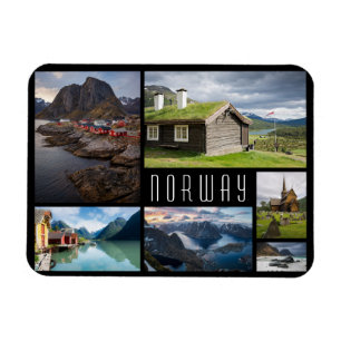 Magnet Flexible collage de paysages norvégiens photo de voyage