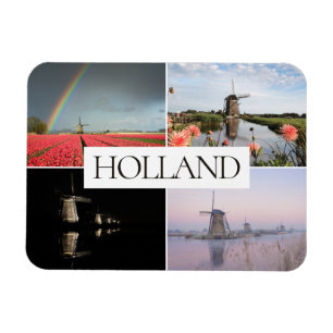 Magnet Flexible Collage de photo de voyage de paysages de moulin 