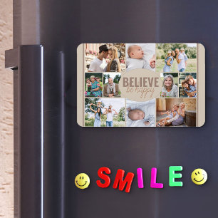 Magnet Flexible Collage de photos de famille et citation heureuse