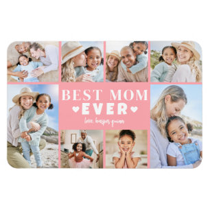Magnet Flexible Collage de photos de maman rose