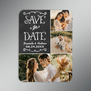 Magnet Flexible Collage de trois photos sur tableau noir pour fair