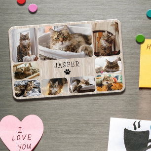 Magnet Flexible Collage en bois de chat mignon