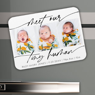 Magnet Flexible Collage photo de 3 bébés nouveau-nés humains minus