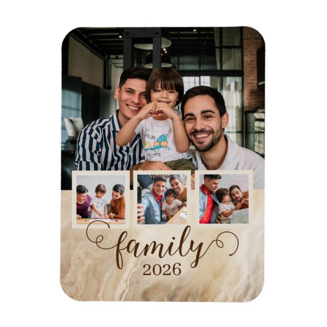 Magnet Flexible Collage photo de famille 4  (Vertical)