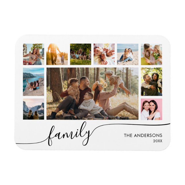 Magnet Flexible Collage photo de famille simple et moderne (Horizontal)