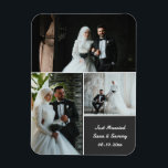 Magnet Flexible Collage photo de mariage élégant avec des noms per<br><div class="desc">Célébrez votre journée spéciale avec cet aimant photo mariage élégant et entièrement personnalisable. Doté d'une belle mise en page de collage de 3 photos et d'un texte modifiable pour les noms, la date du mariage et le message, cet aimant de keepsaké rend la faveur de mariage parfaite, un cadeau de...</div>