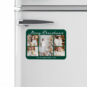 Magnet Flexible Collage photo de Noël vert classique Joyeux Noël