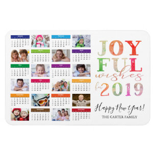 Magnet Flexible Collage photo du calendrier 2019 Bonne année