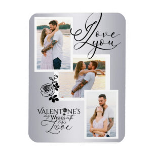 Magnet Flexible Collage photo élégant de la Saint-Valentin