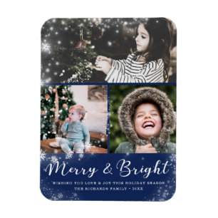 Magnet Flexible Collage photo Joyeux et brillant Script superposit