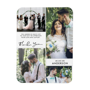 Magnet Flexible Collage photo mariage Merci