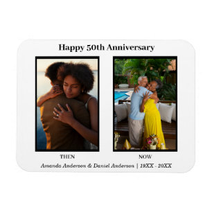 Magnet Flexible Collage photo noir et blanc 2 Anniversaire