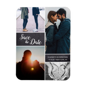 Magnet Flexible Collage photo personnalisable Mariage Enregistrer