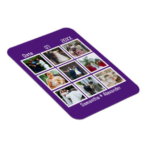 Magnet Flexible Collage photo personnalisé moderne pour anniversai