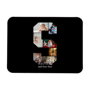 Magnet Flexible Collage photo S en lettres noires et blanches