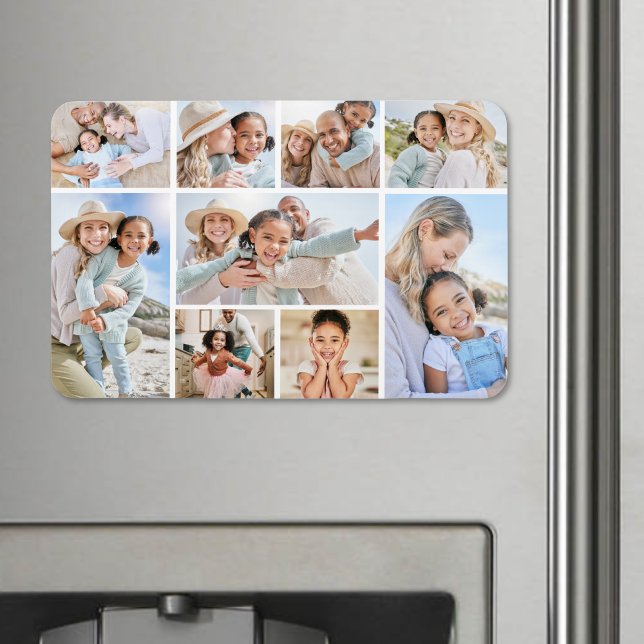 Magnet Flexible Collage photo simple personnalisé (Simple Custom Family Photo Collage Magnet)
