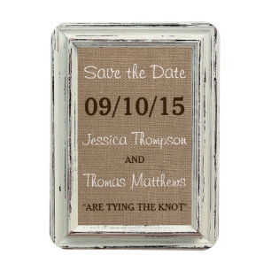 Magnet Flexible Collection de Mariages Rustic White Frame & Burlap