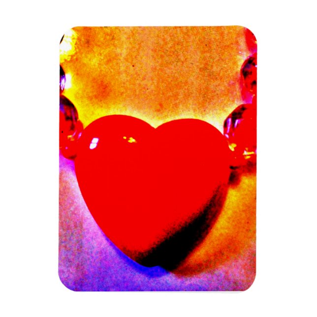 Magnet Flexible Collier Coeur Rouge Enregistrer la Date (Vertical)