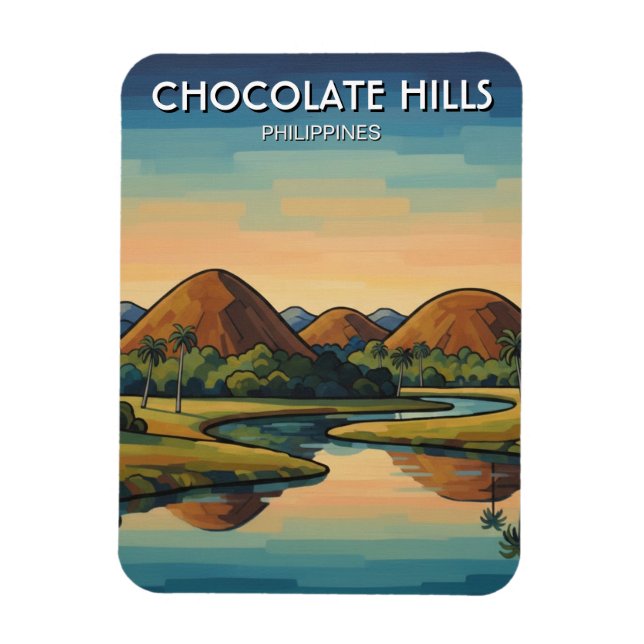 Magnet Flexible Collines de chocolat Bohol Philippines Voyage (Vertical)