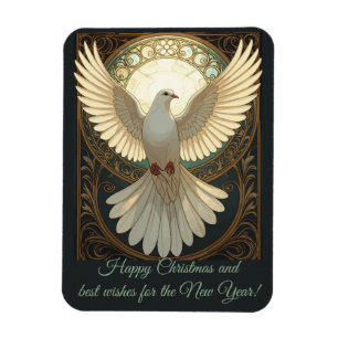 Magnet Flexible Colombe angélique Art Nouveau vintage vecteur