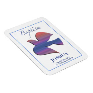 Magnet Flexible Colombe de baptême adulte personnalisable