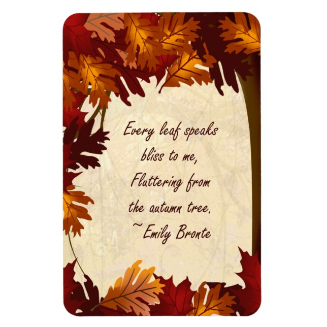Magnet Flexible Colonnes d'automne Arbre Feuille Bronte Quote 4x6  (Vertical)