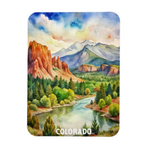 Magnet Flexible Colorado Mountains aquarelle peinture