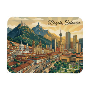 Magnet Flexible Coloré Bogota Colombie Voyage Art Vintage 