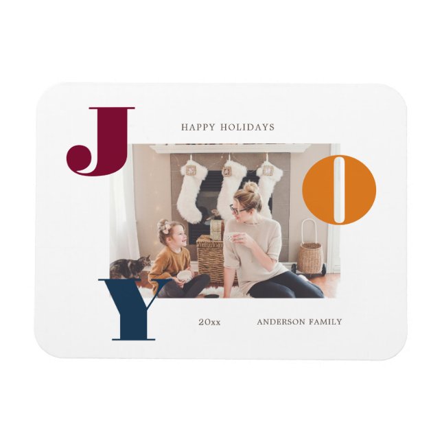 Magnet Flexible colorful bold modern script photo holiday  (Horizontal)