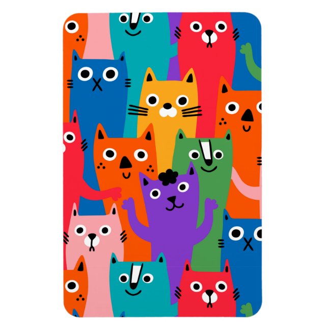 Magnet Flexible Colorful cats (Vertical)