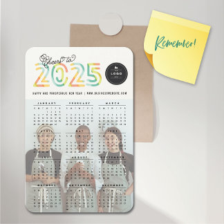 Magnet Flexible Colorful Cheers to 2025 Calendrier Nouvel An Photo