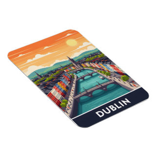 Magnet Flexible Colorful Dublin Cityscape – River Liffey & Bridges