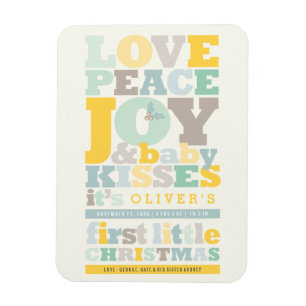 Magnet Flexible Colorful Love Peace Joy And Baby Kisses Letters
