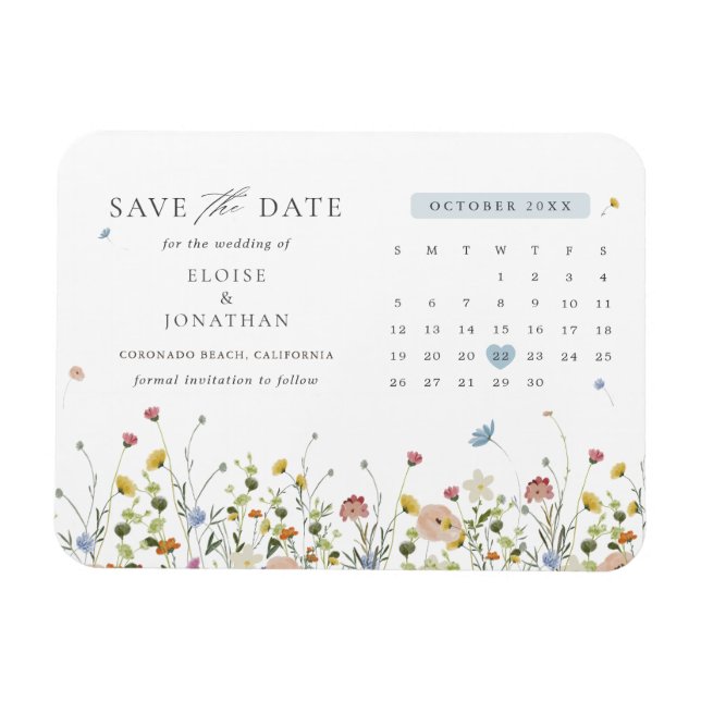 Magnet Flexible Colorful Spring Fleur sauvage Meadow Enregistrer l (Horizontal)