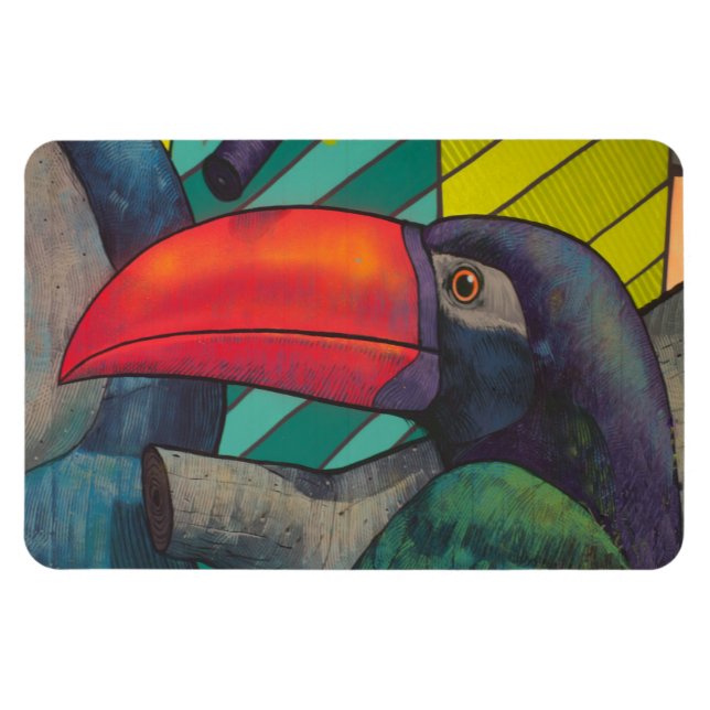 Magnet Flexible Colorful Toucan Graffiti (Horizontal)