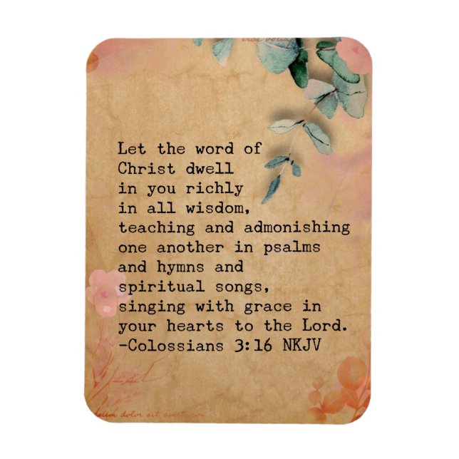 Magnet Flexible Colossiens 3:16 NKJV Bible Verse (Vertical)