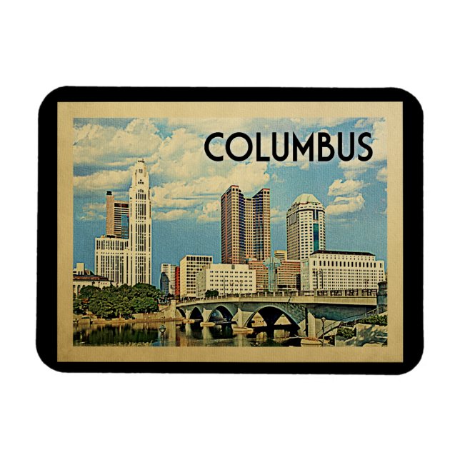 Magnet Flexible Columbus Ohio Vintage voyage (Horizontal)